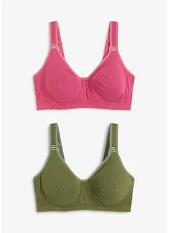 T-shirt bh zonder beugels met katoen (set van 2), bonprix