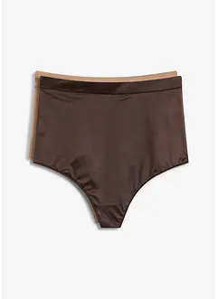 Corrigerende string van glanzend materiaal, licht corrigerend (set van 2), bonprix