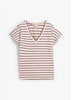 Gestreepte shirt met volantmouwen, bonprix