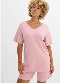 Gebreid shirt met linnen, bonprix