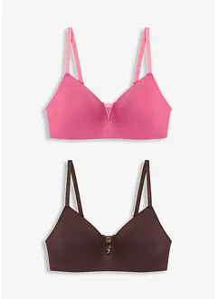 Voorgevormde bh zonder beugel met katoen (set van 2), bonprix