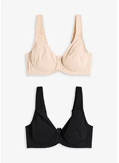 T-shirt bh met beugels en katoen (set van 2), bonprix