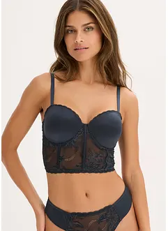 Balconette bh met eyelash-kant en glanseffect, bonprix