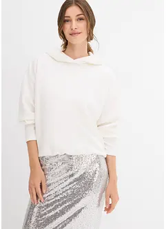 Hoodie van licht glanzende viscosemix, bonprix