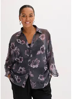 Oversized blouse van luchtige chiffon, bonprix