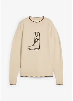 Fijn gebreide trui met oversized schouders, bonprix