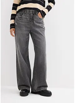 Wide leg jeans, mid waist, low stretch, bonprix