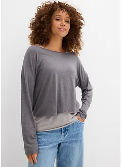 Top en longsleeve  van jersey (2-dlg. set), bonprix