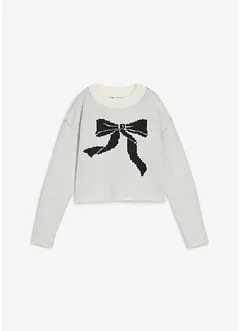 Fijngebreide trui met een strik, bonprix