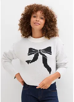 Fijngebreide trui met een strik, bonprix