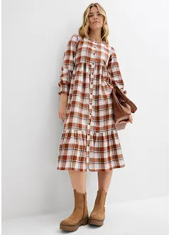 Midi jurk van flanel, bonprix