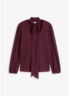 Gestructureerd shirt met afneembare strik, bonprix