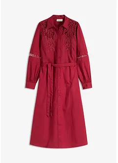 Midi jurk met kanten inzetstuk van katoen, bonprix