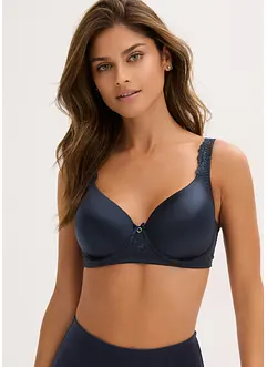 Voorgevormde bh met gewatteerde bandjes en glanzend materiaal, bonprix