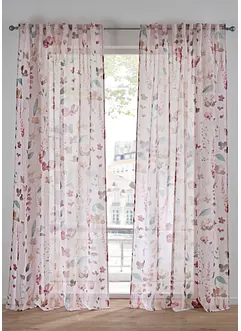 Transparant gordijn met bloemenprint (1 stuk), bonprix