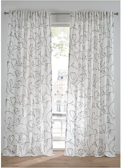 Gordijn met bladeren van gerecycled polyester (1 stuk), bonprix