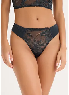 String met eyelash-kant en glanseffect, bonprix