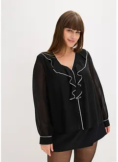 Chiffon blouse met volants, bonprix