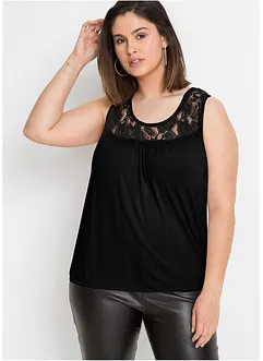 Top met kant in een viscosemix, bonprix