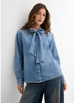 Spijkerblouse met strik, bonprix