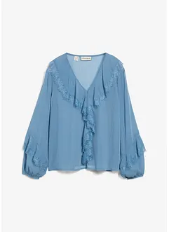 Chiffon blouse met volants, bonprix