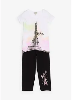 Meisjes shirt en 3/4 legging (2-dlg. set) met biologisch katoen, bonprix