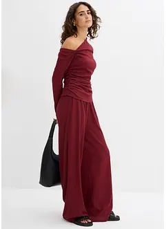 One shoulder shirt van gestructureerde crêpe, bonprix