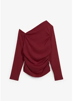 One shoulder shirt van gestructureerde crêpe, bonprix