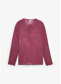 Henley shirt met lange mouwen in washed out look, bonprix