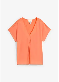 Shirt met zijde en geweven inzetstuk, bonprix