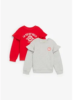 Sweater van zacht biologisch katoen (set van 2), bonprix