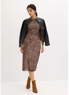 Midi jurk van zachte mesh, bonprix