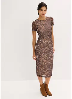 Midi jurk van zachte mesh, bonprix