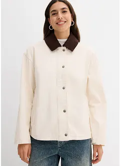 Twill jas met kraag van corduroy, bonprix