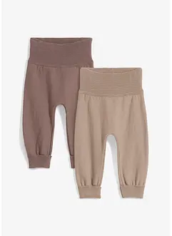 Gebreide baby broek in een katoenmix (set van 2), bonprix