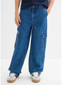 Loose fit cargo jeans met verstelbare band, straight, bonprix