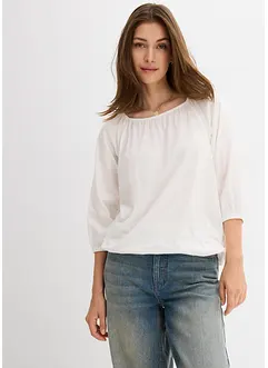 Katoenen shirtblouse met carréhals, halflange mouw, bonprix