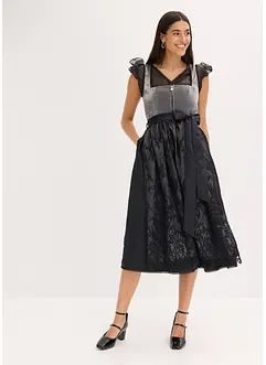 Dirndl met fluweel in midi lengte (2-dlg. set), bonprix