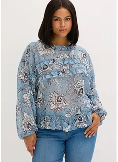 Chiffon blouse met ruches, bonprix