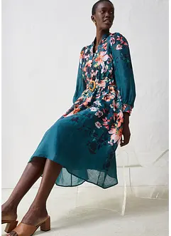 Ramie midi jurk (2-dlg. set met riem), bonprix