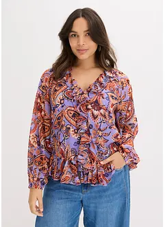 Chiffon blouse met volants, bonprix