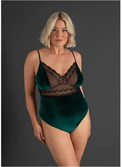 Fluwelen body ouvert, bonprix