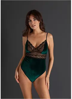 Fluwelen body ouvert, bonprix