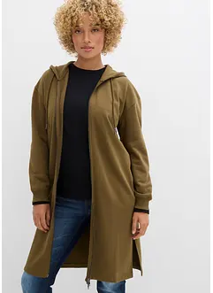 Extra lang sweatvest met splitten opzij, bonprix