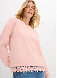 Sweater met kanten rand, bonprix