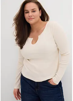 Geribd shirt met biologisch katoen, bonprix
