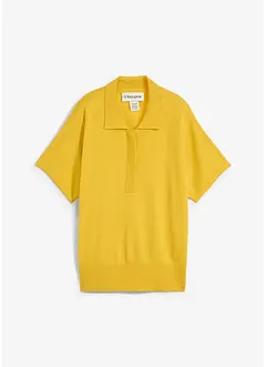 Fijn gebreide trui met zijde en een polokraag, bonprix