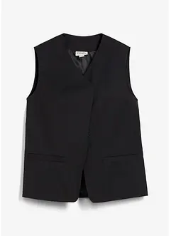 Lang mouwloos vest van twill, bonprix