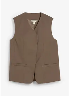 Lang mouwloos vest van twill, bonprix