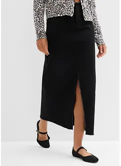 Twill rok met franjes, bonprix